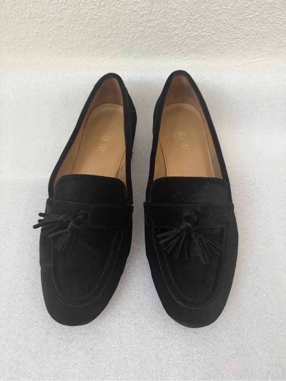 J. Crew Black Velvet Tassel Loafers Loafers Size 7
